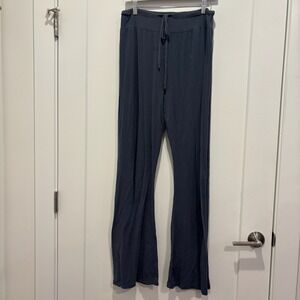 Z Supply Womens Navy Blue Gray Drawstring Lounge Pajama Pants Size Large
